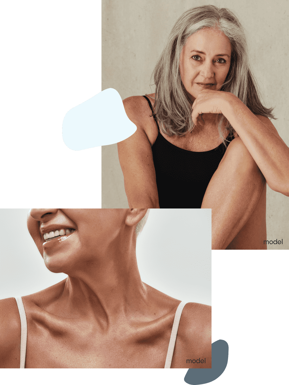 collage neck and shoulder close-up portrait